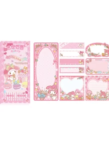 Sanrio 1/4 stuks Sanrio Memo Pads, Hoge Kwaliteit, Studenten Gebruik, Notitieblok, Drievoudig Memo Boek, Gemengde Ontwerpen
