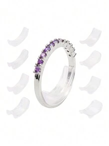 beadia 4 Bộ điều chỉnh nhẫn vô hình - Vừa vặn thoải mái & Chống trầy xước, Thích hợp cho bộ điều chỉnh nhẫn lỏng, Dễ đeo, Nhựa bền, Gần như phù hợp với mọi loại nhẫn - Trong sáng - Xem 2