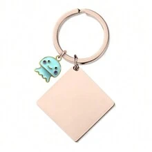 Aangepaste tekst vierkante sleutelhangers roestvrij staal gepersonaliseerde laser gegraveerde letters tag sleutelhanger sieraden geschenken