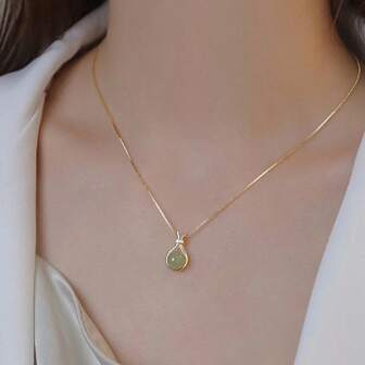 1 件优雅泪珠形福袋吊坠项链，适合婚礼珠宝