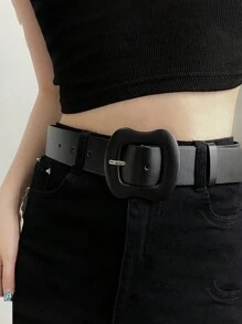 1 Piece Apple Shape Buckle Faux Leather Women's Belt, Simple And Versatile Suitable For Christmas Valentine's Day Date