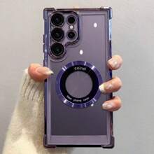 1 Stück silbernes dickes Silikonschutzhülle mit magnetischer Adsorption in Elektroplattierung, kompatibel mit Galaxy S21 S22 S23 S24 S25 Ultra, A13 A14 A15 A33 A34 A52 A53 A54 A55