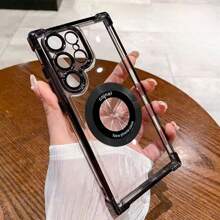 1 Stück silbernes dickes Silikonschutzhülle mit magnetischer Adsorption in Elektroplattierung, kompatibel mit Galaxy S21 S22 S23 S24 S25 Ultra, A13 A14 A15 A33 A34 A52 A53 A54 A55