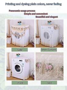 1pc Lace Embroidery Washing Machine Cover, Waterproof Dustproof Automatic Washing Machine Protector, Fit For 8kg/10kg Washing Machines