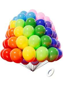 5-18 Inch Balloons In Red, Black, White, Blue, Pink, Green, Purple And Other Colors, Suitable For Birthday Party, Wedding, Anniversary, Valentine's Day, Baby Shower, Bachelorette Party And Other Celebrations And Party Decorations, Photo Props - Multicolor - View 91