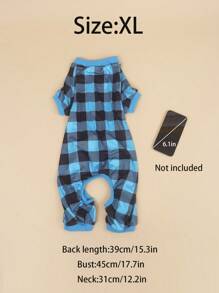 1件舒适涤纶四足宠物服装、睡衣、家居服，适合猫狗等小型宠物，四季皆宜（不适合大型犬）。 - 藍色 - 查看 8