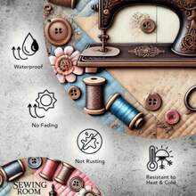 1 Stück Vintage Nähmaschinen Thema Eisen Wandplakette, 1 Stück dekorative runde Platte, geeignet für Zuhause, Nähzimmer, Bauernhaus, Garten - Vielseitig verwendbares Hängeschild für Zuhause, ohne Strom, zufälliger Stil