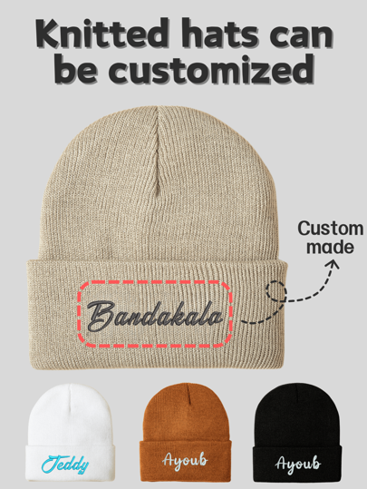 Can Be Customized Knitted Hat, Casual Simple, All The Fashion Knitted Hat. Comfortable And Soft, Warm And Cold, Skin Care, Quickly Come To Buy It.Back To School Winter Gift Ideas Boy Girl Valentine's Day