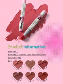 VEECCI Soft Mist Milk Cream Cushion Lip Mud, Tidak Lengket, Cepat Kering - S04 Teh Susu Kayu Manis - View 5