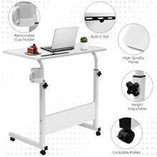 GRANDMA SHARK  Laptop Table For Sofa Or Bed, Laptop Desk, Standing Height Adjustable Computer Desk, Portable Side Table, Bed Table, Sofa Table - White-80*40cm - View 2