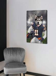 1 pieza Impresión personalizada de mascota en lienzo, retrato personalizado de mascota, retrato de perro, retrato de gato, pintura en lienzo de jugador de rugby, regalo de arte personalizado, impresiones en lienzo con tus fotos en arte de pared personalizado para dormitorio, sala de estar, boda, bebé, mascota, familia, amor, pareja, amigo, imagen, foto, arte de pared enmarcado, regalo de Navidad, mejor amigo, regalo familiar, regalo de cumpleaños, regalo para familia/amigo/novia/novio