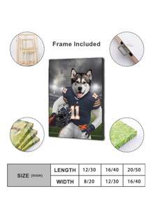 1 pieza Impresión personalizada de mascota en lienzo, retrato personalizado de mascota, retrato de perro, retrato de gato, pintura en lienzo de jugador de rugby, regalo de arte personalizado, impresiones en lienzo con tus fotos en arte de pared personalizado para dormitorio, sala de estar, boda, bebé, mascota, familia, amor, pareja, amigo, imagen, foto, arte de pared enmarcado, regalo de Navidad, mejor amigo, regalo familiar, regalo de cumpleaños, regalo para familia/amigo/novia/novio