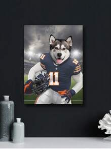 1 pieza Impresión personalizada de mascota en lienzo, retrato personalizado de mascota, retrato de perro, retrato de gato, pintura en lienzo de jugador de rugby, regalo de arte personalizado, impresiones en lienzo con tus fotos en arte de pared personalizado para dormitorio, sala de estar, boda, bebé, mascota, familia, amor, pareja, amigo, imagen, foto, arte de pared enmarcado, regalo de Navidad, mejor amigo, regalo familiar, regalo de cumpleaños, regalo para familia/amigo/novia/novio