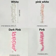 1 pièce Guirlande lumineuse de 2 m de fleurs de cerisier artificielles blanches, lumières décoratives de vigne de fleurs de cerisier rose toujours verte pour la décoration de fête d'anniversaire, mariage, événement et maison