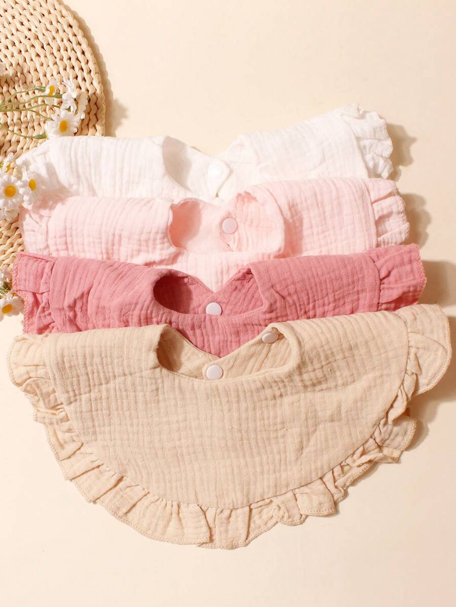 Conjunto de 4 baberos suaves de colores caramelo para bebé, apropiados para uso diario - Multicolor - Ver 1