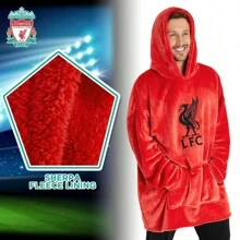 Liverpool F.C. Oversized Hoodie Blanket Official Football Gift - Red - View 4