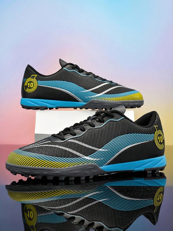 Buty piłkarskie męskie, trampki dla dorosłych mężczyzn, buty sportowe, buty treningowe, czarne sznurowane, krótkie kolce, unisex