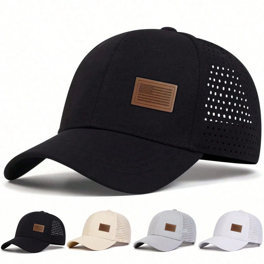 1 Mũ bóng chày thêu hình quốc kỳ cho nam, Mũ lưới thể thao thoáng khí có thể điều chỉnh cho hoạt động ngoài trời, du lịch, bãi biển, tiệc tùng, mùa xuân/thu - Nhiều màu - Xem 1