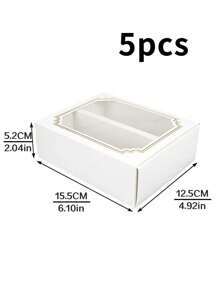 5件/10件马卡龙盒、饼干盒、白色牛皮纸礼品盒适用于蛋糕、饼干、馅饼、甜甜圈