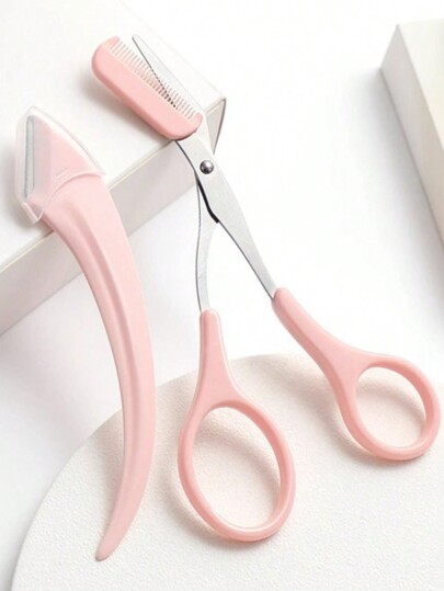 Aparador de Sobrancelhas em Formato de Lua Crescente Amigável para Iniciantes, Aparador de Pelos Manual de Microdistância, Ferramenta Aparadora de Sobrancelhas em Aço Inoxidável