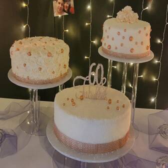 1 件 / 3 件 = 1 套透明亚克力圆形纸杯蛋糕架，多层甜点展示架适用于面包店、派对、婚礼、节日、蛋糕展示