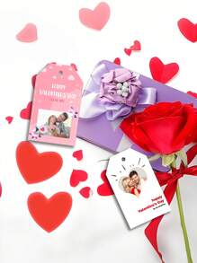 36 piezas Etiquetas personalizadas para regalos con tema del Día de San Valentín, etiquetas de regalo personalizables con texto, etiquetas colgantes DIY para el Día de San Valentín, decoraciones de etiquetas de papel para regalos, decoraciones colgantes para cajas de regalo, accesorios para regalos de bodas y cumpleaños, adecuado para embalaje de regalos, bodas, ocasiones festivas, embalaje de regalos de amor para el Día de San Valentín, decoraciones colgantes para embalaje de repostería