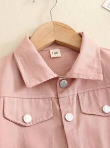 2 pezzi/set Giacca con falsa tasca e gonna per ragazza giovane