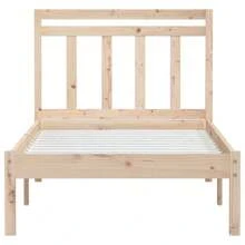 Solid Wood Bed Frame 100x200 Cm Durable Sturdy Design No Mattress Included - Brown - View 3