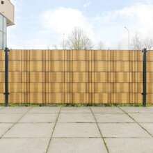 Light Brown Poly Rattan Balcony Screens Set Of 5 255x19 Cm Outdoor Decorative Panels - Brown - View 1