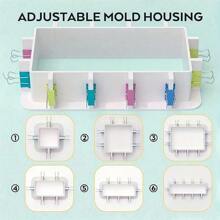 Il prodotto include stampi regolabili e stampi in silicone per la realizzazione di stampi in plastica con telai riutilizzabili, kit di stampi per resina, stampi per sapone, stampi per candele e fermagli, oltre a nastro biadesivo.