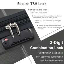 MERAX Hardshell Luggage Spinner Suitcase With TSA Lock Lightweight 20'' - shiny black - View 3
