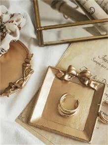 10/5/4/3/1pc Bow Jewelry Tray, 1 Metal Resin Storage Tray, Vintage Wedding Cake Storage Tray, Ring Jewelry Bedroom Tray, Vintage Style Mini Tray, Jewelry Shooting Props Back To School
