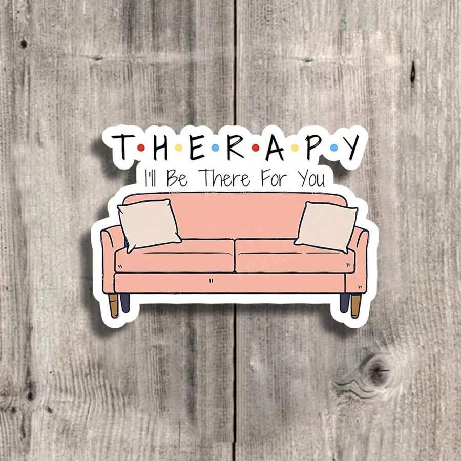 3-Zoll "Therapie für dich da sein" Couch Vinyl Aufkleber - Perfekt für Laptops, Wasserflaschen, Tagebücher und Räume für psychische Gesundheit | Großartig für Therapie-Befürworter, Selbstfürsorge-Enthusiasten und Unterstützer der psychischen Gesundheit | Ideales Geschenk für Freunde, Familie und Kollegen | Aufmunternder und ermutigender Aufkleber für Therapie-Aufklärung und Unterstützung der psychischen Gesundheit