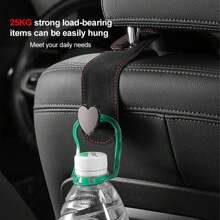 1/2 件汽车座椅头枕挂钩，通用汽车内饰悬挂式后排后座绒面革支架，黑色多功能汽车紧固件挂钩收纳整理器车载工具配件适用于手提包钱包外套