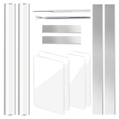 Polymer Clay Cutter Tools Acrylic Roller Pin For Sculpting Craft Shaping Knife Ceramic Cutters Slicer Kit Clear Rectangle Sheet Press Board Wire Texture Set Needle Detail Modelling Supplies