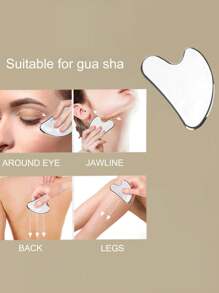 Zestaw 1/2 szt./zestaw ze stali nierdzewnej Gua Sha i wałka do twarzy, wałek do masażu V, redukcja zmarszczek na szyi i wokół oczu, lifting twarzy, narzędzie do modelowania twarzy i redukcji opuchlizny, metalowa pielęgnacja skóry, masażer dla kobiet, uroda, produkty do pielęgnacji skóry, spa, pielęgnacja ciała, narzędzia do pielęgnacji skóry, pielęgnacja twarzy, akcesoria kosmetyczne, masaż, narzędzie do masażu twarzy, wałek do twarzy