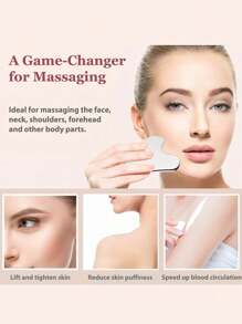 Zestaw 1/2 szt./zestaw ze stali nierdzewnej Gua Sha i wałka do twarzy, wałek do masażu V, redukcja zmarszczek na szyi i wokół oczu, lifting twarzy, narzędzie do modelowania twarzy i redukcji opuchlizny, metalowa pielęgnacja skóry, masażer dla kobiet, uroda, produkty do pielęgnacji skóry, spa, pielęgnacja ciała, narzędzia do pielęgnacji skóry, pielęgnacja twarzy, akcesoria kosmetyczne, masaż, narzędzie do masażu twarzy, wałek do twarzy