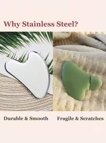 Zestaw 1/2 szt./zestaw ze stali nierdzewnej Gua Sha i wałka do twarzy, wałek do masażu V, redukcja zmarszczek na szyi i wokół oczu, lifting twarzy, narzędzie do modelowania twarzy i redukcji opuchlizny, metalowa pielęgnacja skóry, masażer dla kobiet, uroda, produkty do pielęgnacji skóry, spa, pielęgnacja ciała, narzędzia do pielęgnacji skóry, pielęgnacja twarzy, akcesoria kosmetyczne, masaż, narzędzie do masażu twarzy, wałek do twarzy