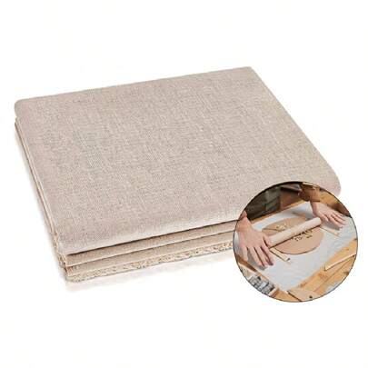 Pottery Linen Cloth Hessian Clay Sculpture Tool Washable Reusable Drop Cloth For Paint Painting Printing Floor Furniture Yard Protection Painters Against Dust Dirt, 39 X 59 Inches