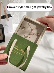 1/4pcs Simple Ins Style Portable Drawer-Shaped Jewelry Packaging Box Handheld Drawer Box For Rings, Earrings, Necklaces, Bracelet Christmas Small Gift Jewelry Box Back To School
