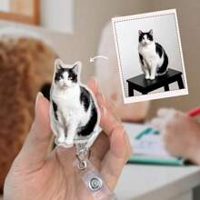 Carrete de insignia de mascota, carrete de insignia con foto personalizada, cara de perro personalizada, cara de gato personalizada, carrete de insignia personalizado, carrete de insignia de enfermera, vida de enfermera, insignia con nombre