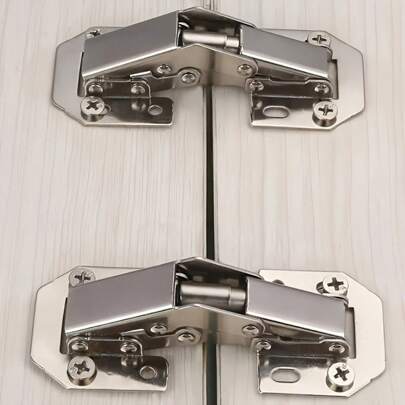 20 Piece Metal Soft Hinge Cabinet Door Hinge And Screw Combination Set - Includes 2 Hinges And 18 Screws, Suitable For Concealed Cabinets, Entrances, Shoe Cabinets, Kitchen Hinge Polishing, Wardrobe And Cabinet Quiet And Smooth Operation, Easy Installation Without Drilling Holes20pcs (2 Hinges+20 Screws)