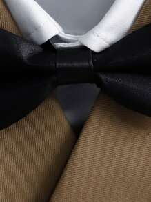 4pcs Young Boys Suit Set: Jacket + Vest + Pants + Bow Tie, Banquet Party Formal Wear, Master Of Ceremony Outfit, Gentleman Suit, Autumn - Coffee Brown - View 7