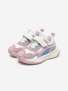 Annil 女童秋冬童鞋 适合女孩和宝宝 二层加厚绒布鞋 真皮面儿童运动鞋 - 粉色 - 查看 2