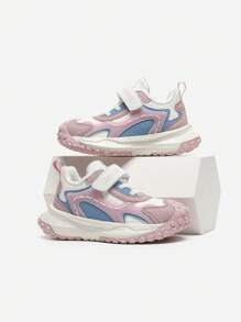 Annil 女童秋冬童鞋 适合女孩和宝宝 二层加厚绒布鞋 真皮面儿童运动鞋 - 粉色 - 查看 1