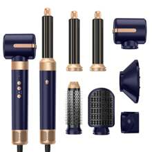 UKLISS Set de sèche-cheveux de style air, brosse soufflante 110 000 tr/min, boucleur à air automatique, brosse lissante pour des cheveux lisses et droits, peigne volumisant pour boucler les racines, coiffeur professionnel de salon, indispensables pour la maison, set pour les fêtes