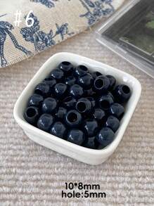 10 Peças/Conjunto de Contas Acrílicas Grandes com Furo Grande e Creme, Adequadas para Fazer Joias DIY - Ótimas para Brincos, Colares, Chaveiros, Sapatos e Acessórios de Relógio