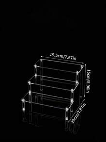 1 Pc Acrylic Removable Display Rack, Blind Box Storage Box, Action Figure Showcase, Figurine Display Stand, Trapezoid Display Rack - Acrylic Transparent Color - View 13