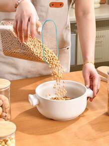 1 pieza Tarro hermético con tapa de bambú, frasco de almacenamiento de productos secos de alta capacidad, capacidad de 350ml-2000ml, opciones de varios tamaños, recipiente de almacenamiento de alimentos de plástico transparente, caja de organización de cocina para granos, granos de café, dulces y aperitivos, apto para refrigerador, almacenamiento de dulces navideños - transparente - Ver 11