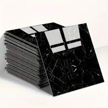 10pcs Marble Pattern Tile Stickers, Waterproof Oilproof Removable PVC Floor Sticker For Kitchen Home Decor